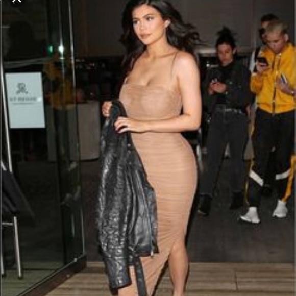 Fashion Nova Dresses Kylie Jenner Nude Mesh Ruched Dress Poshmark